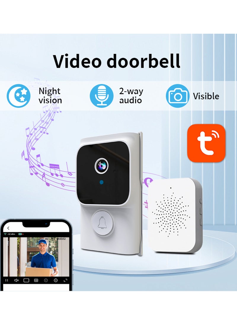 Sharpdo Wi-Fi Smart HD Video Doorbell, Supports Mobile Phone Remote Control, Voice Intercom, Night Vision, Infrared Function - Image 2