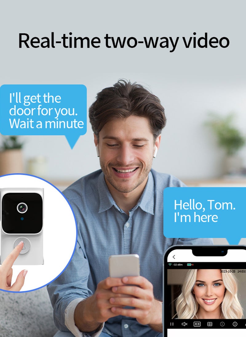 Sharpdo Wi-Fi Smart HD Video Doorbell, Supports Mobile Phone Remote Control, Voice Intercom, Night Vision, Infrared Function - Image 3