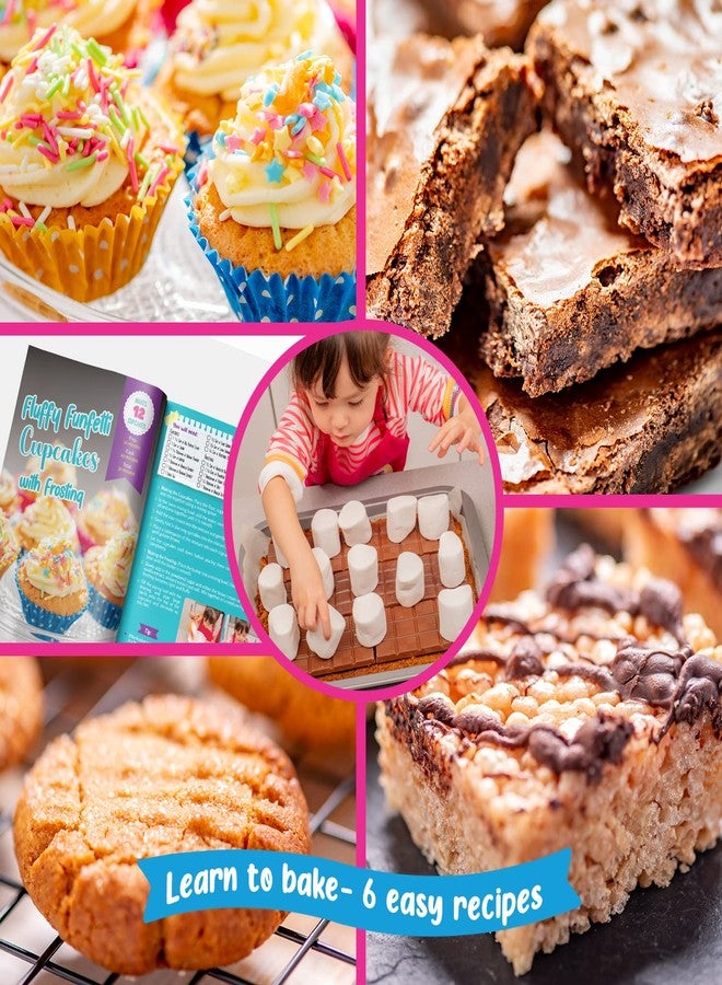 GirlZone Kids Baking Set for Girls - Multicolor, 40-Piece - Girls Baking Kit & Little Baker Set with Apron & Baker Outfit, Whisk, Cookie Cutters, Tools & Recipe Book - Image 3