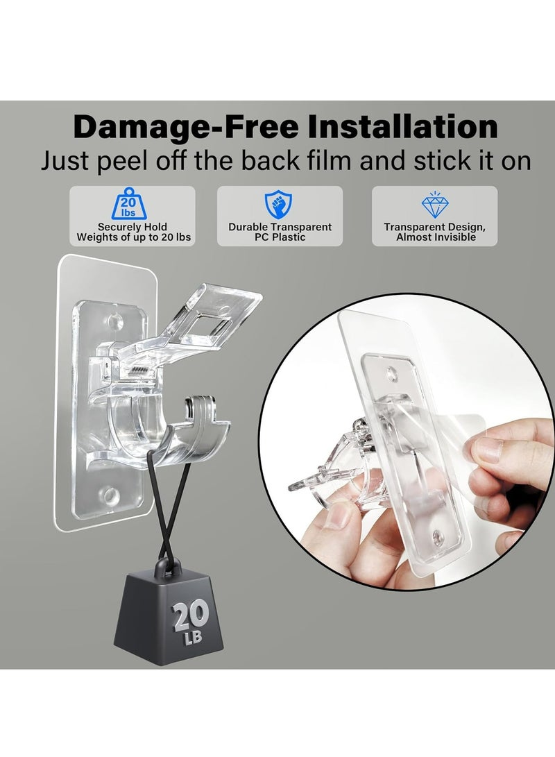 Oasisgalore 4-Pack No Drill Needed Curtain Rod Holders Brackets，Multipurpose Stick on Curtain Rod Hooks  - Image 3