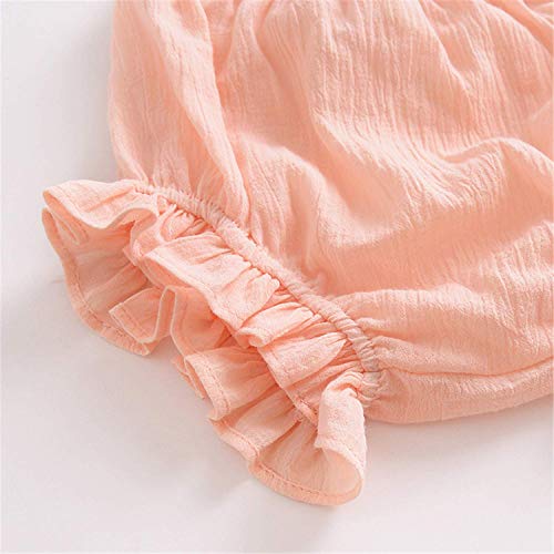 Noubeau Newborn Toddler Baby Girls Kids Cotton Linen Bloomer Shorts Diaper Cover (Pink, 9-12M) - Image 4