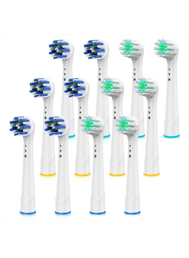 TINGOX Replacement Toothbrush Heads for Oral B Braun, 12 Pack Professional Electric Toothbrush Heads, Precision Clean Brush Heads Refill Compatible with Oral-B 7000/Pro 1000/9600/ 5000/3000/8000 (12pa