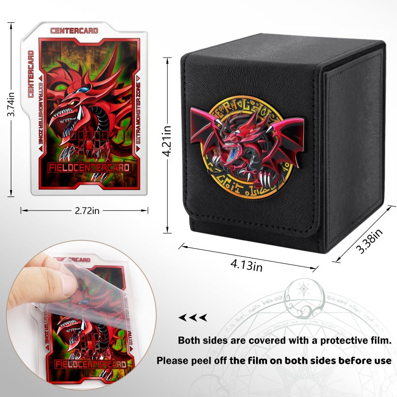 sabermaster Card Deck Box for YGO MTG 3D sculpted relief Deck Box 110 Card Storage Box Trading Games Leather Storage with divider (Sky Dragon Colored) - Image 2