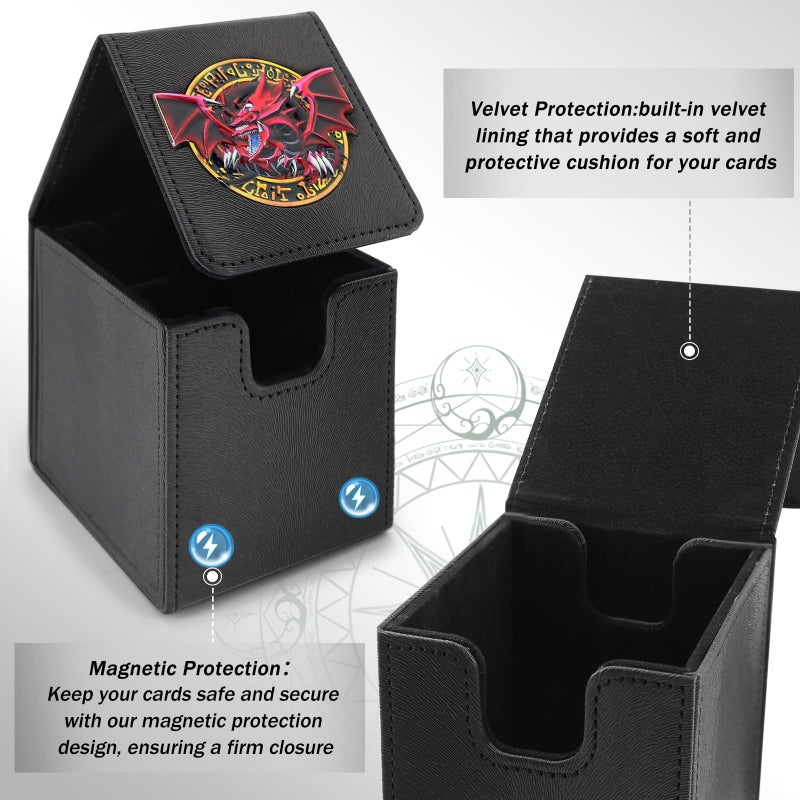sabermaster Card Deck Box for YGO MTG 3D sculpted relief Deck Box 110 Card Storage Box Trading Games Leather Storage with divider (Sky Dragon Colored) - Image 5