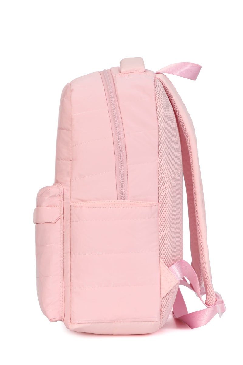 Pink Quilted Fabric School School Bagpack Set – Lightweight Backpack with Lunch Box & Pencil Case, Durable, Stylish Design for Girls, Adjustable Straps for Kids - Image 5