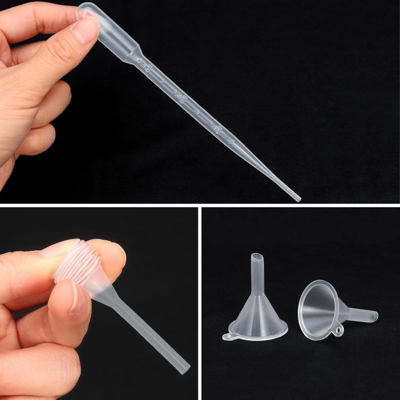 مجموعة أدوات استبدال لتعبئة العطور، تشمل أداة نقل زجاجات العطور البلاستيكية، عبوة سفر، عينة من الكولون، مجموعة أدوات احتياطية. شفاف. 10 قطع - Image 4