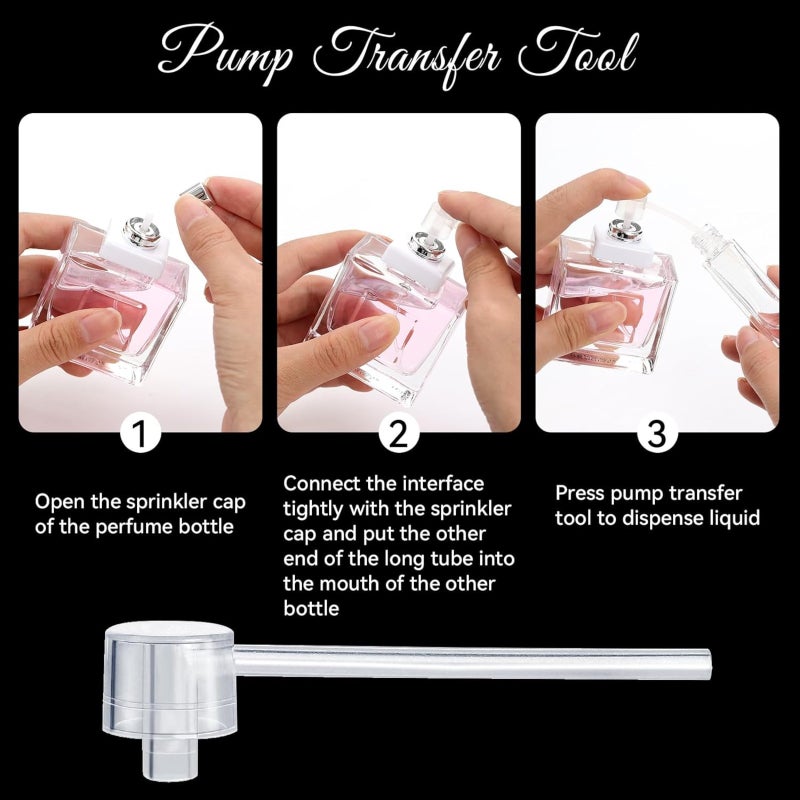 مجموعة أدوات استبدال لتعبئة العطور، تشمل أداة نقل زجاجات العطور البلاستيكية، عبوة سفر، عينة من الكولون، مجموعة أدوات احتياطية. شفاف. 10 قطع - Image 3