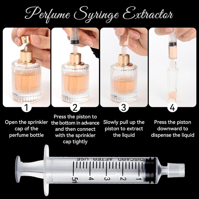 مجموعة أدوات استبدال لتعبئة العطور، تشمل أداة نقل زجاجات العطور البلاستيكية، عبوة سفر، عينة من الكولون، مجموعة أدوات احتياطية. شفاف. 10 قطع - Image 2