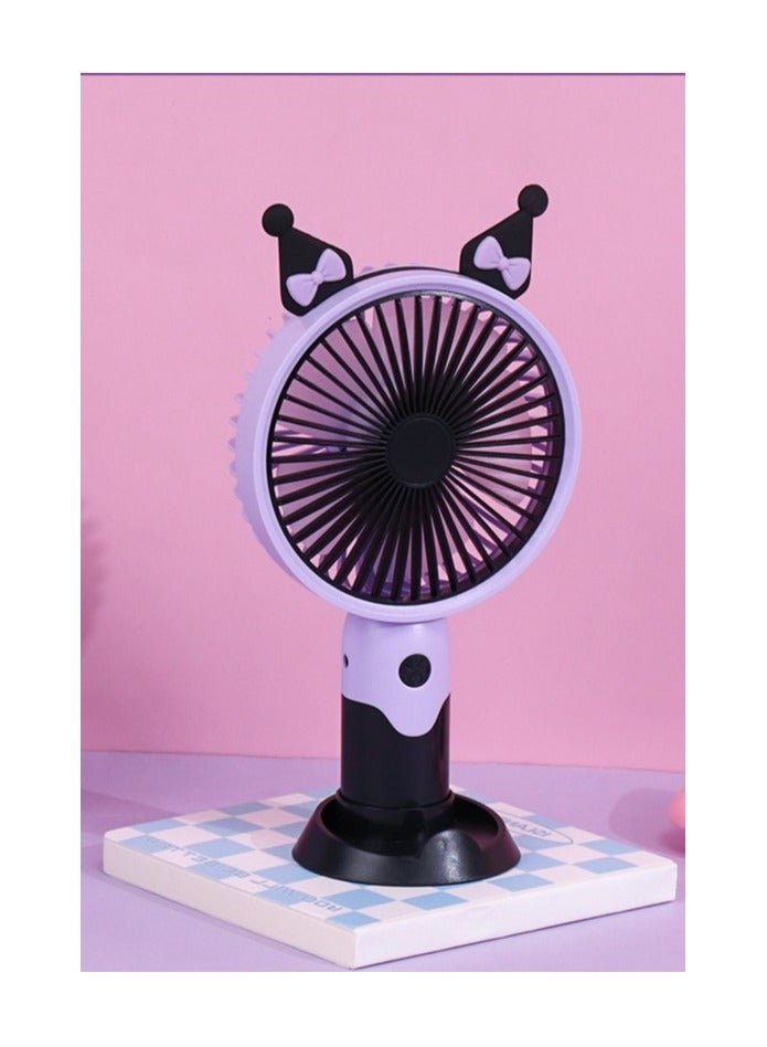 SMARTX Cartoon themed Handheld Mini Fan Battery Operated Small Personal Portable Fan Speed Adjustable USB Rechargeable Fan for Kids Girls Women Men Home Office Indoor Outdoor Travelling - Image 1