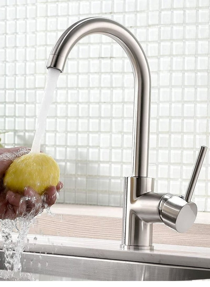 PuriPro Puri Pro Sink Mixer Hot and Cold Kitchen Faucet Stainless Steel Bathroom Single Lever Tap - Image 1