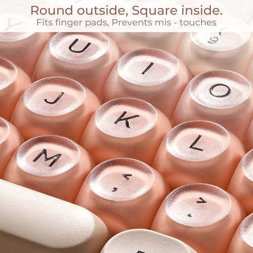 OHY Jelly Keycaps, XVX HOA Profile 132-Key PBT+PC Shine-Through Keycap Set, Cute Custom Gradient Keycaps for Mechanical Keyboards with MX Switches - Flesh Pink (Only Keycap, No Keyboard) - Image 5