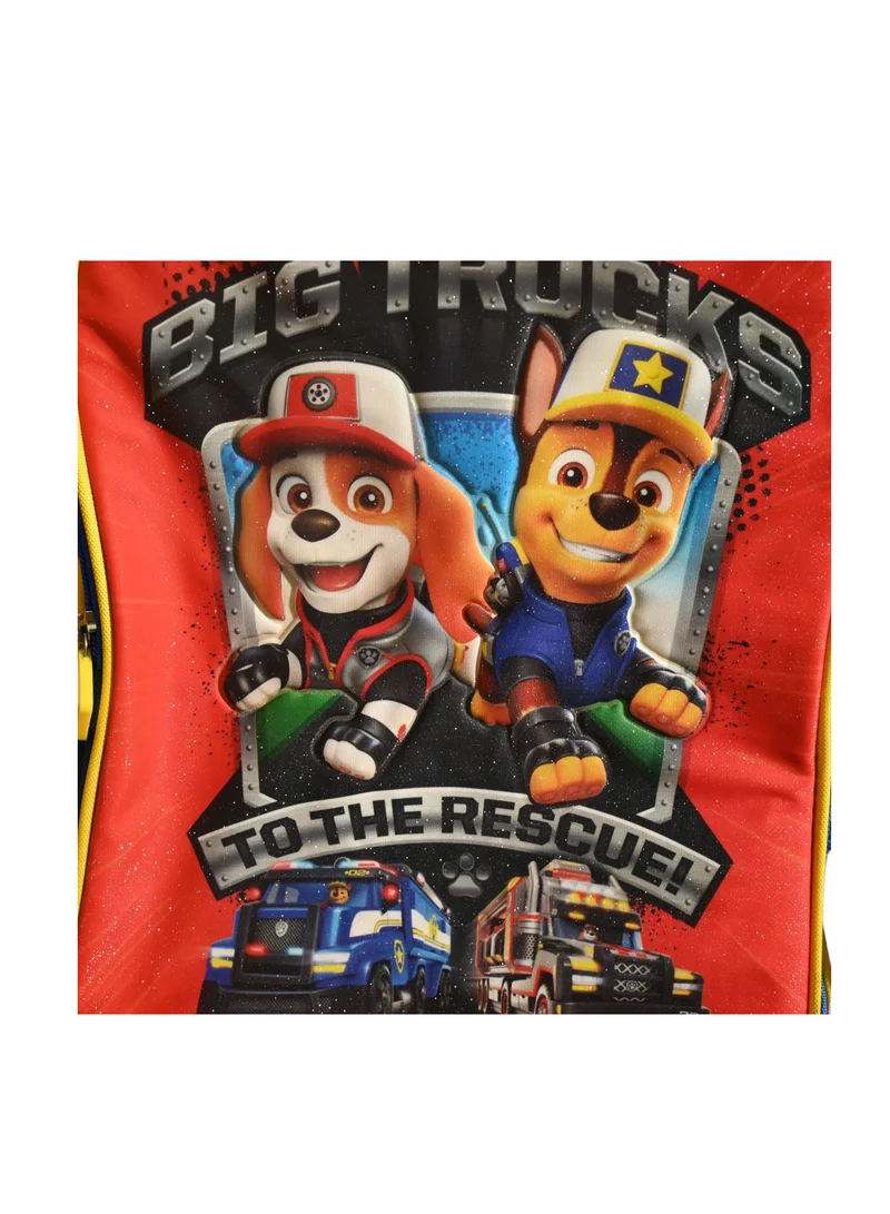PAW PATROL Paw Patrol Big Trucks Rolling Backpack, Kids School Trolley Bag with Wheels, Red and Blue