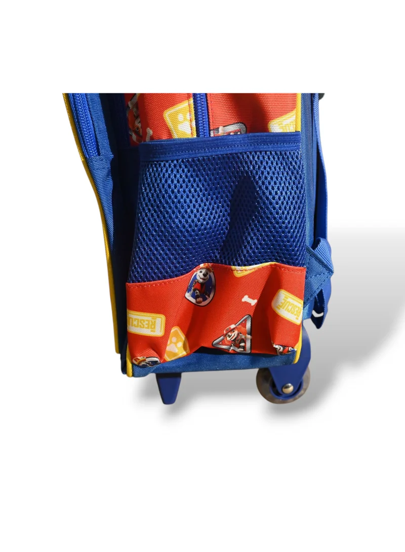PAW PATROL Paw Patrol Big Trucks Rolling Backpack, Kids School Trolley Bag with Wheels, Red and Blue