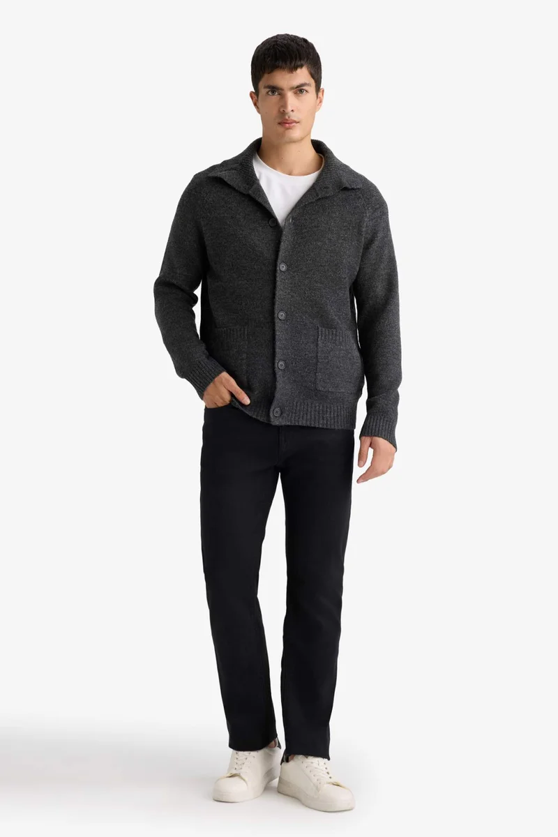 Defacto  Standard Fit Turtleneck Knitwear Cardigan for Men | Best Price UAE