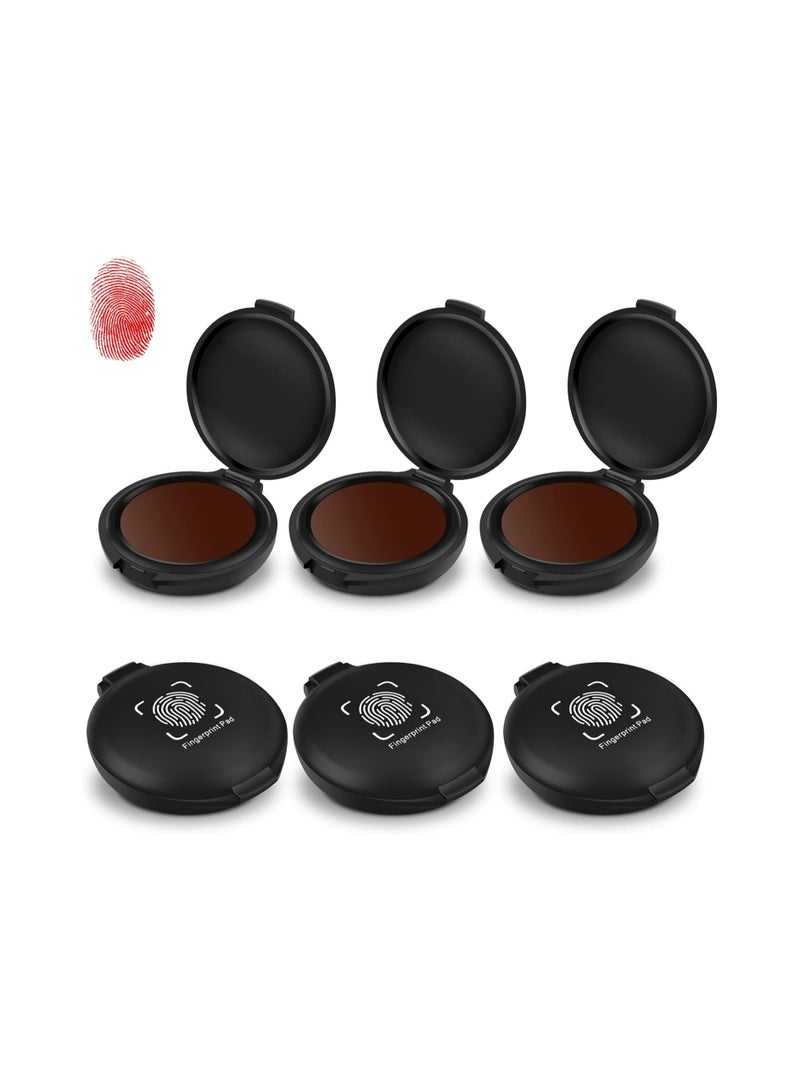 SOLARAE 6 Pack Red Thumbprint Ink Pads for Notary Supplies, Fingerprint Cards, and Law Enforcement Identification - Ideal for Office Workers and Business Owners. - Image 1