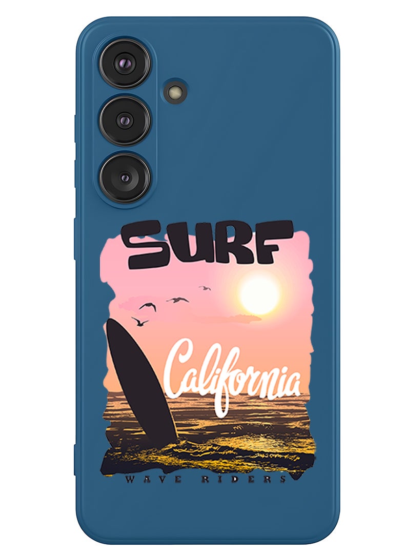 Theodor Protective Slim Fit Case Liquid Silicone Cover with Full Body Protection Anti-Scratch Shockproof Case For Samsung Galaxy S25 (Blue) - Surf California - Image 1