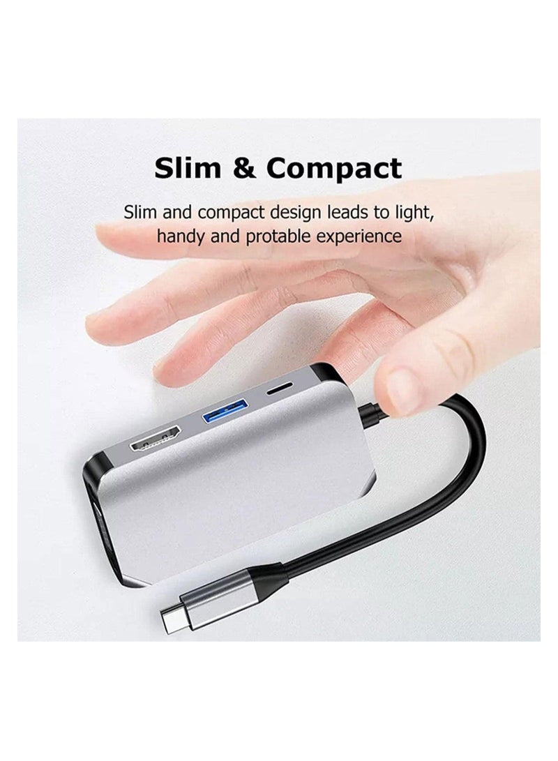 Captaintech SYOSI 4 in 1 USB Type C Hub Splitter Station,  Docking Dongle Multiport Adapter, Have UHD HDMI 4K@30Hz, VGA 1080P@60Hz, USB 3.0, USB C Fast Charging, 5Gbps Compatible with MacBook, iPad, Samsung, De - Image 5