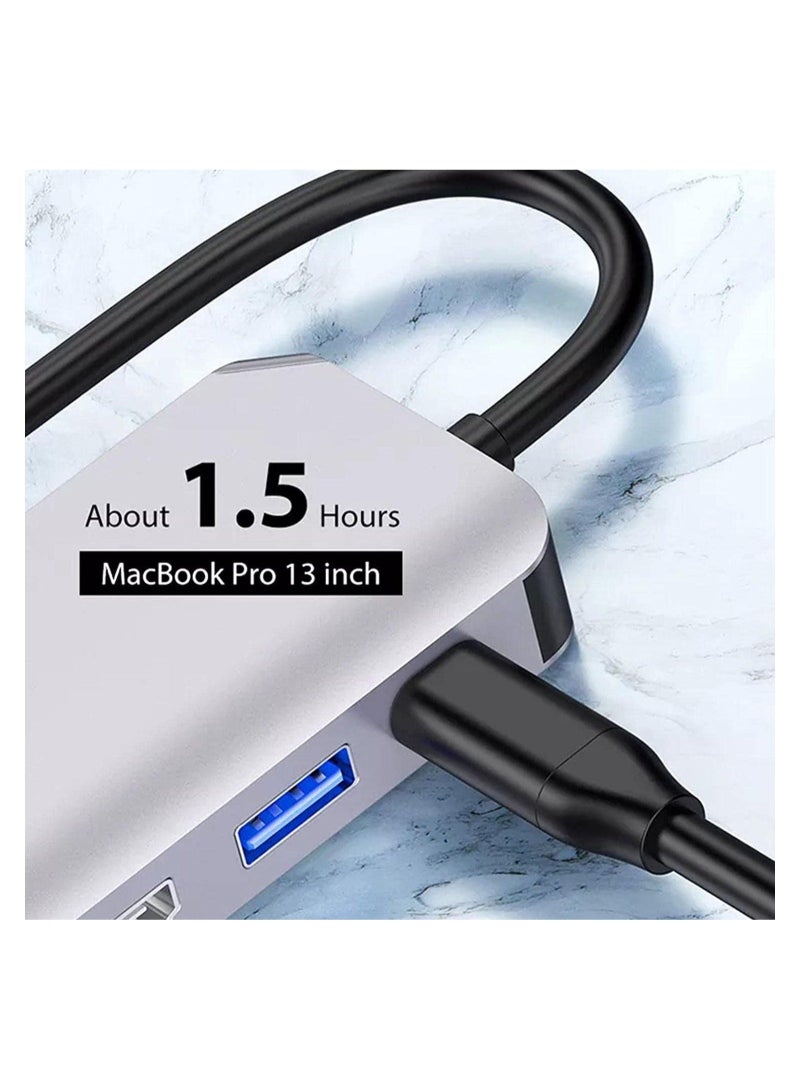 Captaintech SYOSI 4 in 1 USB Type C Hub Splitter Station,  Docking Dongle Multiport Adapter, Have UHD HDMI 4K@30Hz, VGA 1080P@60Hz, USB 3.0, USB C Fast Charging, 5Gbps Compatible with MacBook, iPad, Samsung, De - Image 2