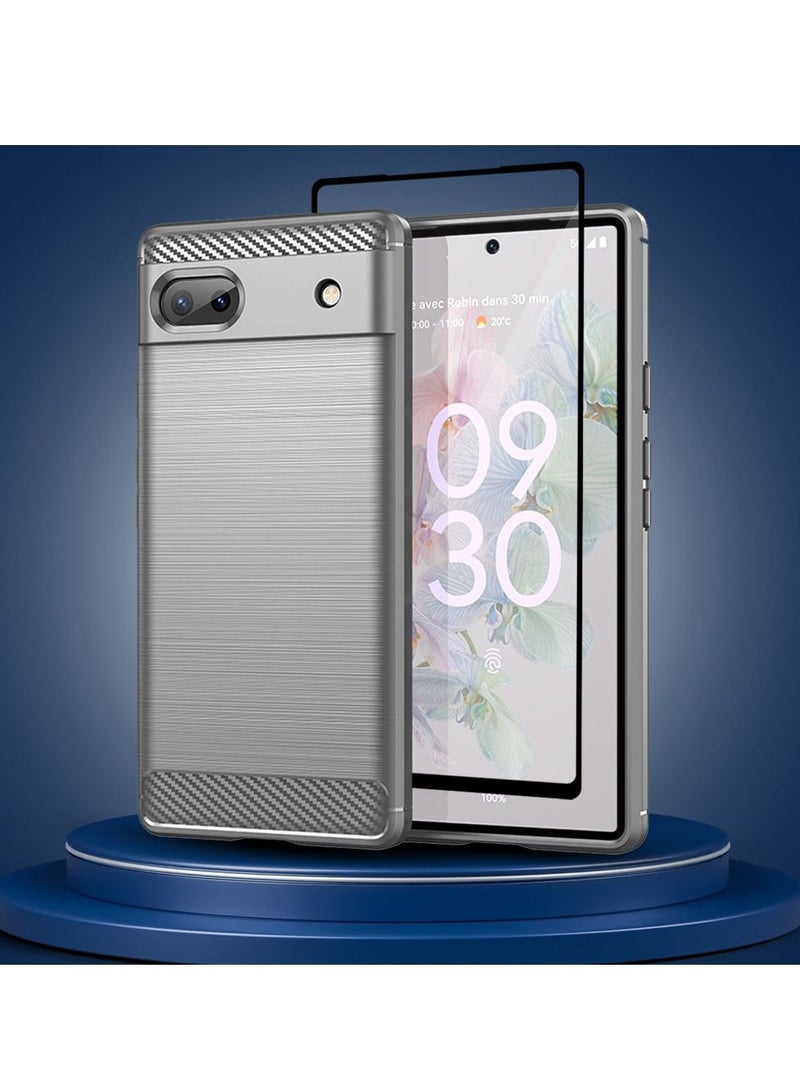 CATANES 2 Packs For Google Pixel 6a Case Cover and Screen Protector Soft TPU Bumper Protective Back Case Grey - Image 3