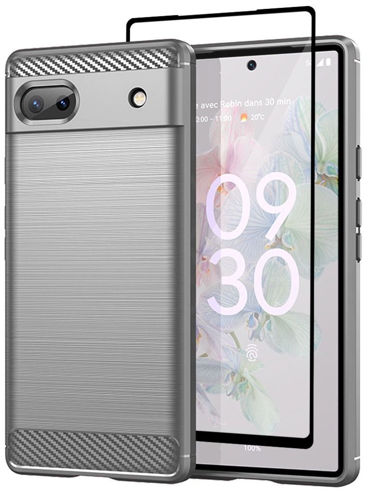 CATANES 2 Packs For Google Pixel 6a Case Cover and Screen Protector Soft TPU Bumper Protective Back Case Grey - Image 2