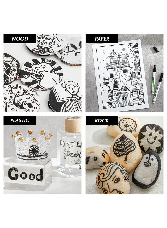 Shuttle Art Black Paint Pens20 Pack Fine Tip Acrylic Paint Penswaterbased Quick Dry Paint Markers For Rockwoodmetalplasticglasscanvasceramic - Image 5