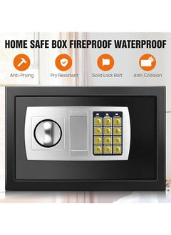 erorex Safe Box For Home Digital Money Safe Box With Pass Code And Keys Security Safe Box For Hotel Business 8.5L Small Safe Hidden Wall Safes For Hotel Office Buiness 31 X 20 X 20 Cm Black  - Image 2