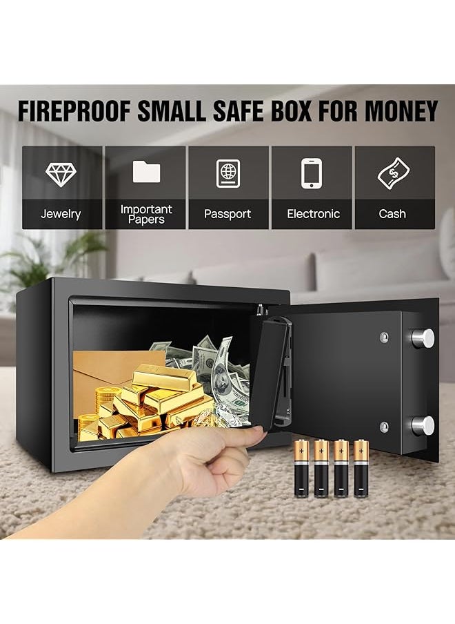 erorex - Safe Box For Home Digital Money Safe Box With Pass Code And Keys Security Safe Box For Hotel Business 8.5L Small Safe Hidden Wall Safes For Hotel Office Buiness 31 X 20 X 20 Cm Black - Image 1