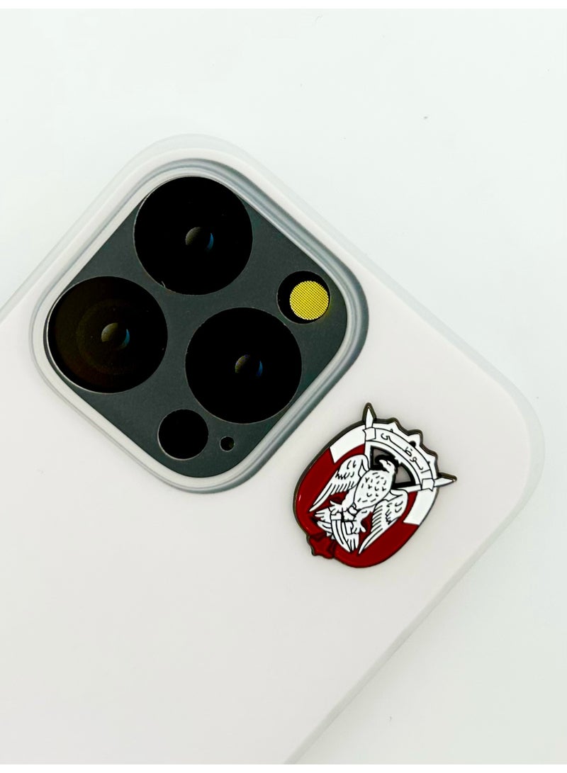 3 قطع من ملصقات معدنية - شعار أبوظبي، كلمة أبوظبي، شعار الصقر - معدن عالي الجودة للهواتف المحمولة وأجهزة الكمبيوتر المحمولة وحقائب الظهر والمزيد - Image 2