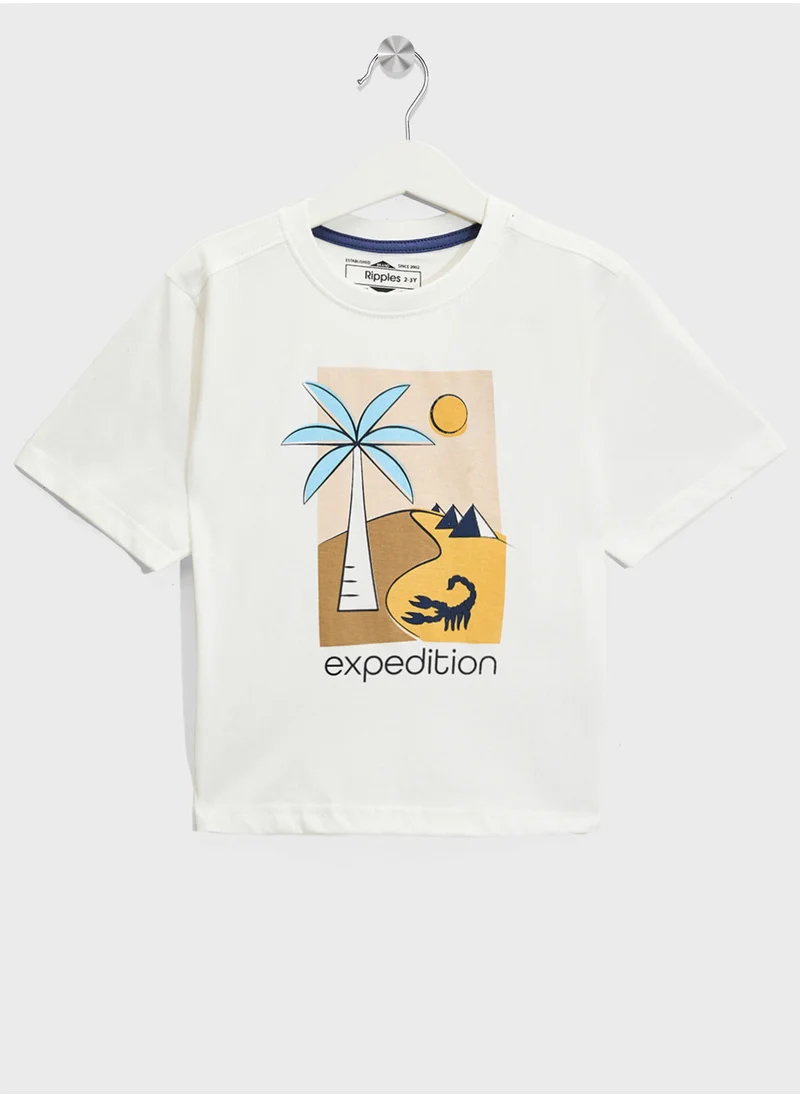 ريبلز مع نمشي Boys Drop Shoulder T-shirt