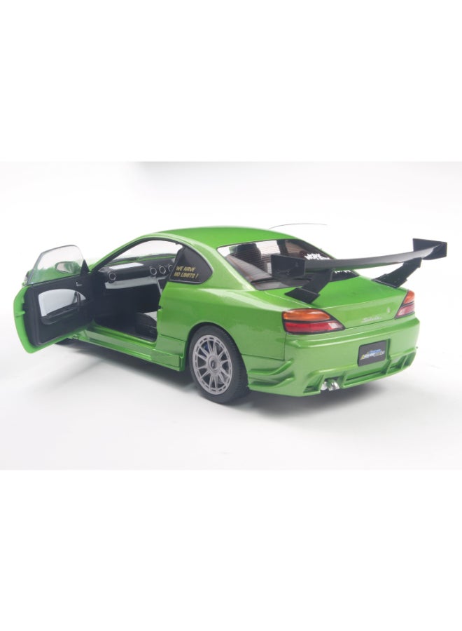 Solido Nissan Silvia S15 Spec-R Aero Solido Works Green 1999 Diecast Model Car, 1:18 Scale, Opening Front Doors, Steerable Wheels, Official Nissan Collector Display Model - Image 5