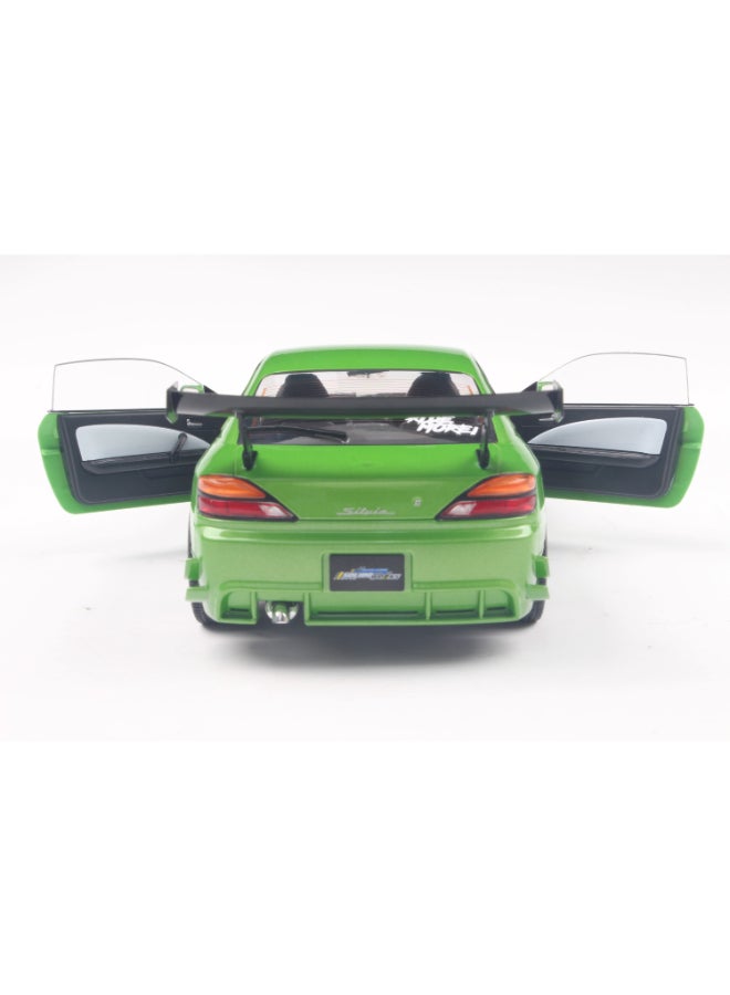 Solido Nissan Silvia S15 Spec-R Aero Solido Works Green 1999 Diecast Model Car, 1:18 Scale, Opening Front Doors, Steerable Wheels, Official Nissan Collector Display Model - Image 3