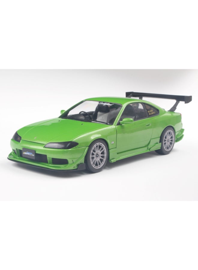 Solido Nissan Silvia S15 Spec-R Aero Solido Works Green 1999 Diecast Model Car, 1:18 Scale, Opening Front Doors, Steerable Wheels, Official Nissan Collector Display Model - Image 2