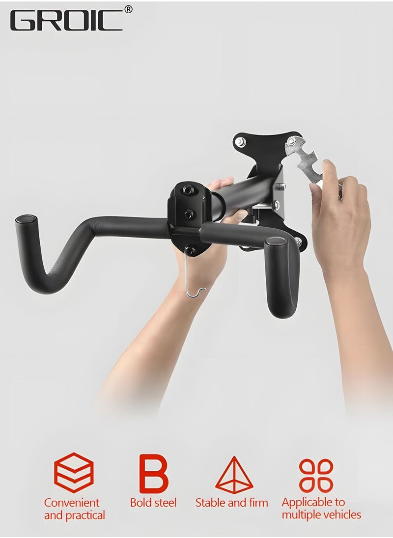 GROIC Bike Wall Mount Hanger,Horizontal Bicycle Indoor Storage Rack,Cycling Wall Mounted Holder Hook ,Bicycle Wall Rack,Bike Rack  - Image 2