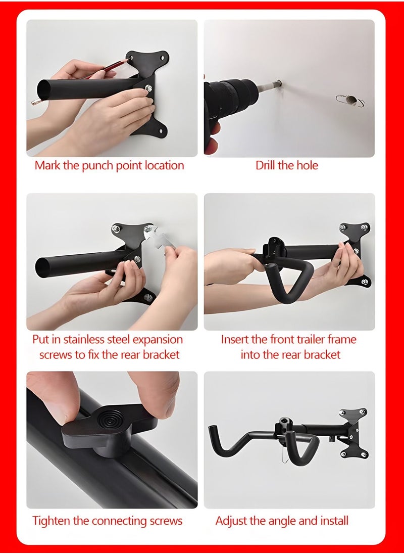GROIC Bike Wall Mount Hanger,Horizontal Bicycle Indoor Storage Rack,Cycling Wall Mounted Holder Hook ,Bicycle Wall Rack,Bike Rack  - Image 5