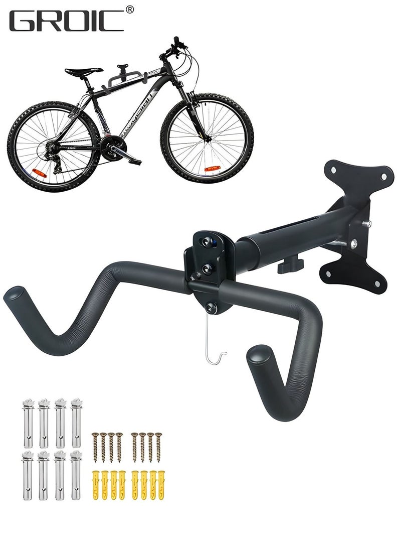 GROIC Bike Wall Mount Hanger,Horizontal Bicycle Indoor Storage Rack,Cycling Wall Mounted Holder Hook ,Bicycle Wall Rack,Bike Rack  - Image 1
