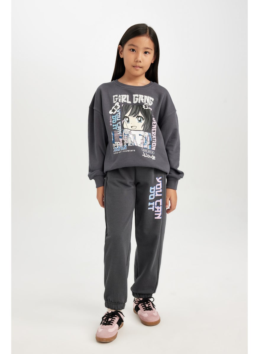 DeFacto - Girl Printed Elastic Waist Pocket Jogger Sweatpants - Image 1