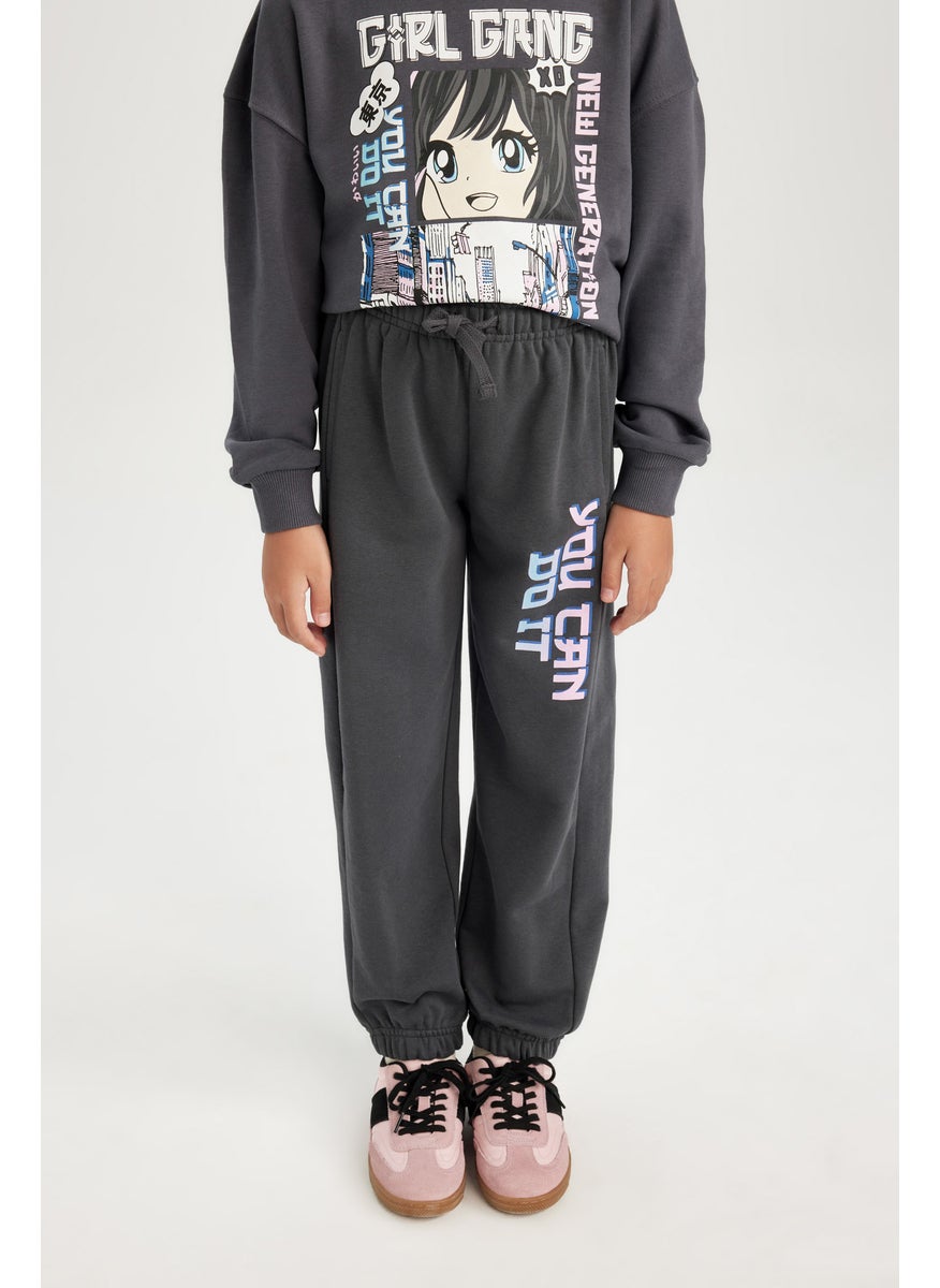 DeFacto - Girl Printed Elastic Waist Pocket Jogger Sweatpants - Image 1