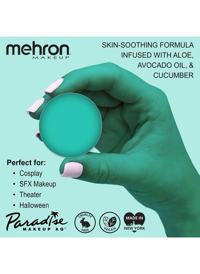 mehron Makeup Paradise Makeup AQ Refill Size | Stage & Screen, Face & Body Painting, Beauty, Cosplay, and Halloween | Water Activated Face Paint, Body Paint .25 oz (7 ml) (Teal) - Image 2