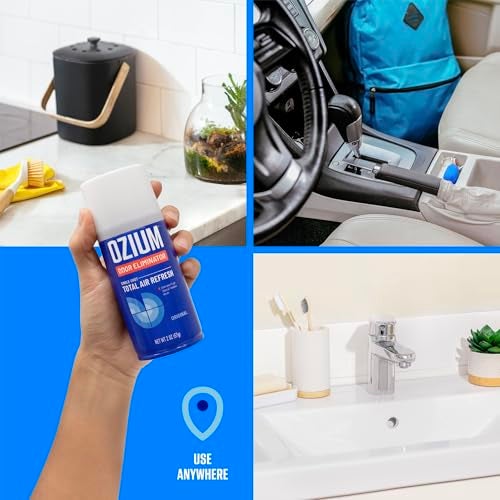 OZIUM® Air Freshener Odor Eliminator, 2oz Single Shot Total Air Refresh & Car Air Freshener – Original – 4 Pack - Image 4