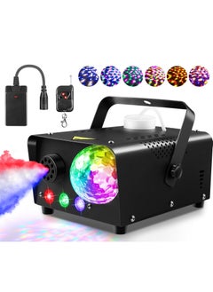 XiuWoo Fog Machine Special Effect Machine with 3 Color LED Lights and Disco Ball Light, Wireless Remote Control, 600W Power and 2300 CFM Fog Output, Perfect for Parties, Clubs, Stage  - Image 1