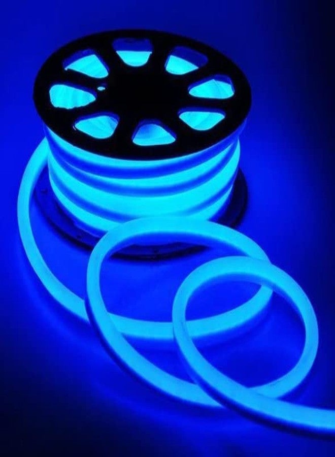 Gesto 16.4Feet Long with 12V Adaptor LED Strip Neon Rope Lights,Flat Silicone Neon Rope Light Flexible Cuttable String, IP65 Waterproof LED Strips for Indoor Outdoor Decoration (Blue) - Image 2
