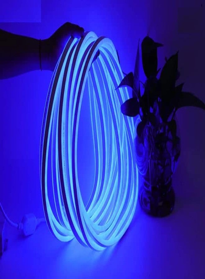 Gesto 16.4Feet Long with 12V Adaptor LED Strip Neon Rope Lights,Flat Silicone Neon Rope Light Flexible Cuttable String, IP65 Waterproof LED Strips for Indoor Outdoor Decoration (Blue) - Image 3