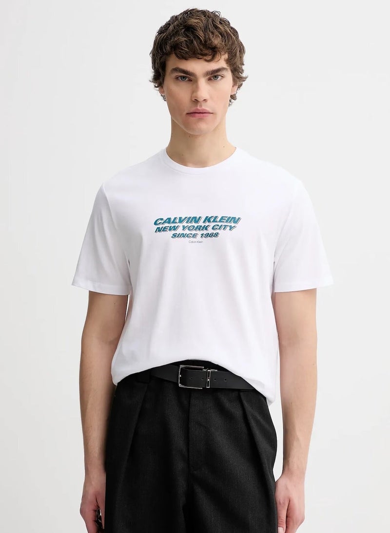 CALVIN KLEIN Graphic Crew Neck T-Shirt - Image 1