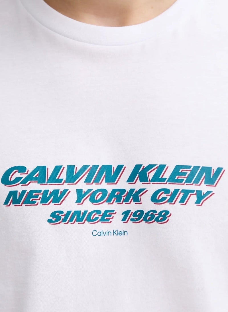 CALVIN KLEIN Graphic Crew Neck T-Shirt - Image 4
