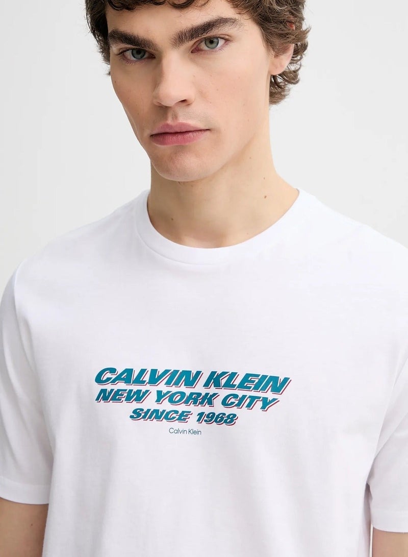 CALVIN KLEIN Graphic Crew Neck T-Shirt - Image 3