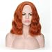 Rosastar Short Wavy Wigs for Women Synthetic Heat Resistant Fiber Hair Wigs (Orange) - Image 2