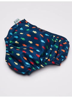 green sprouts i Play Boys Reusable Absorbent Baby Swim Diapers Navy Fish Geo 6 Months  - Image 4
