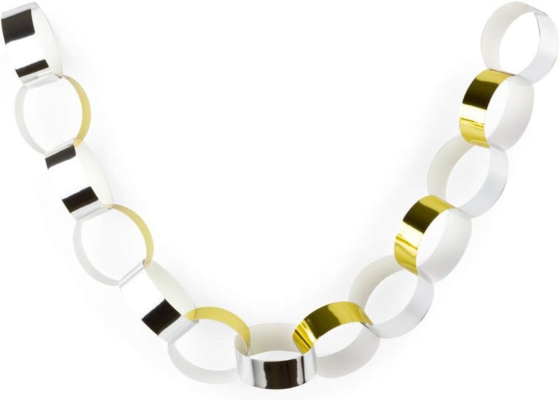 Hygloss Products Super Chain Strips 1" x 8" 48 Metallic Gold & Silver Board, Gold and Silver - Image 2