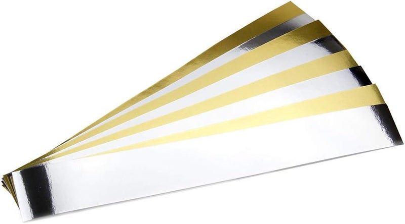 Hygloss Products Super Chain Strips 1" x 8" 48 Metallic Gold & Silver Board, Gold and Silver - Image 3