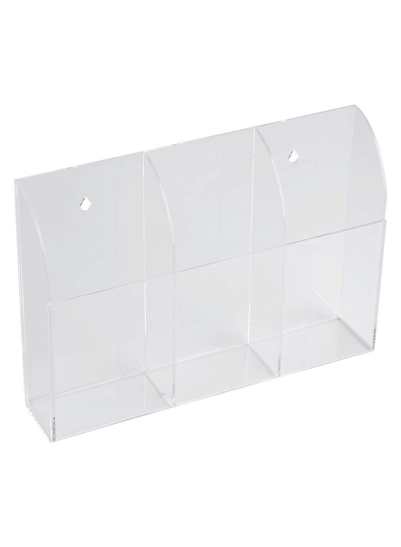 TPGP Remote Control Holder,Remote Control Air Conditioner Storage Case 3 Compartments Transparent Media Organizer Wall Mount Storage Organizer Box for Phone Air Conditioner TV Remote Control - Image 1